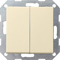 Выключатель кнопочный без рамки Gira System55 2-кл. кремовый глянец